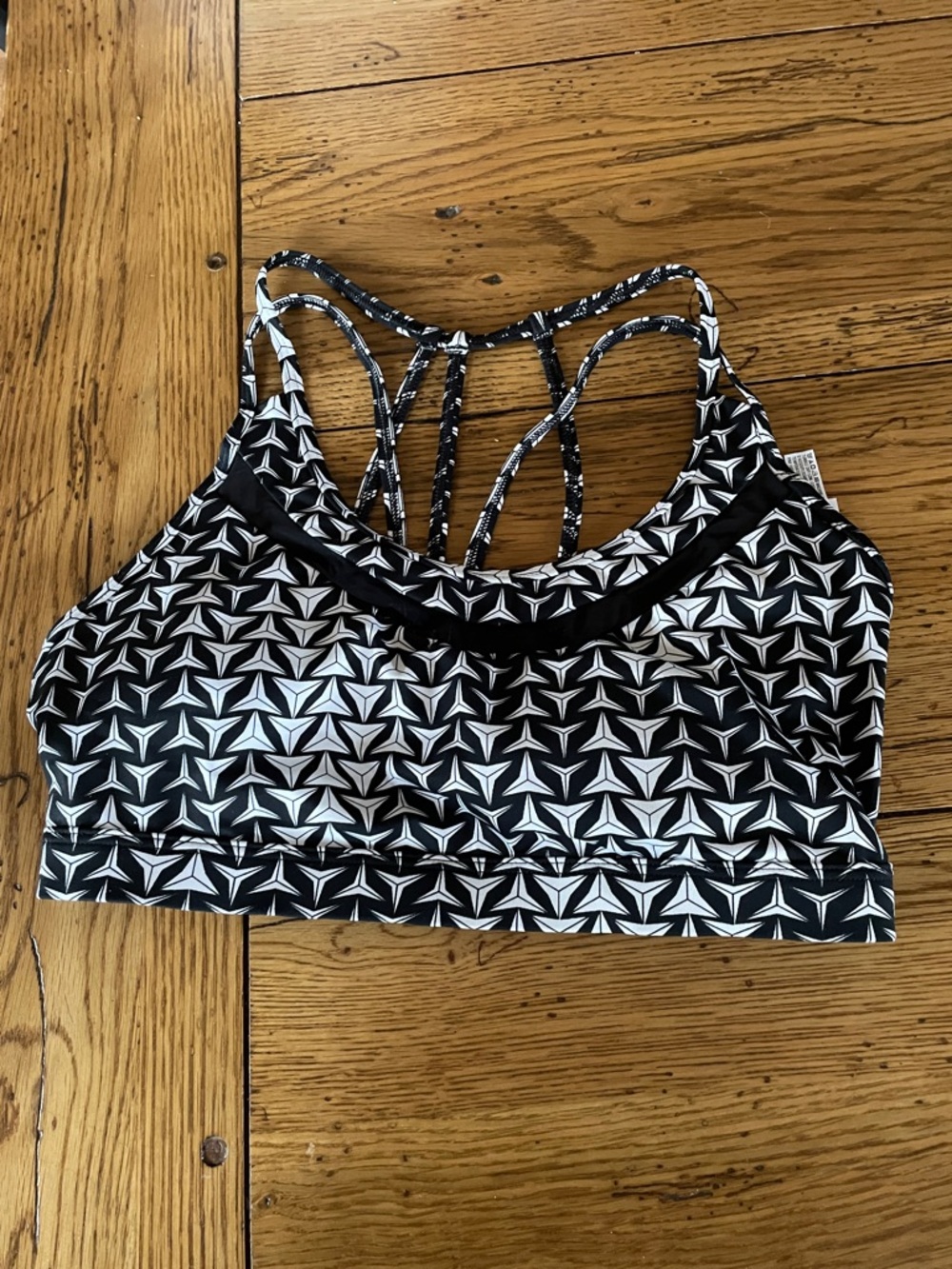 Victoria's Secret Black & White Geometric Strappy Sports Bra